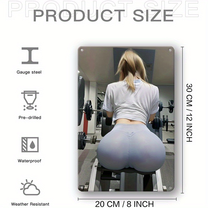 Home Gym Decor - Stylish Fitness-Inspired Metal Sign - ,