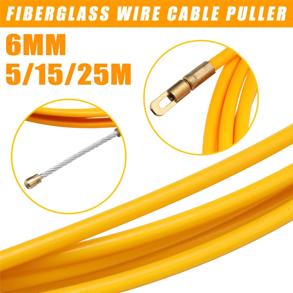 Cable Pulley System - 5/15/25m 6mm Guide Device Fiberglass Electric