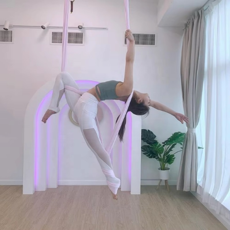 Yoga Trapeze Swing - 8 Meters Professional Black Aerial Fitness