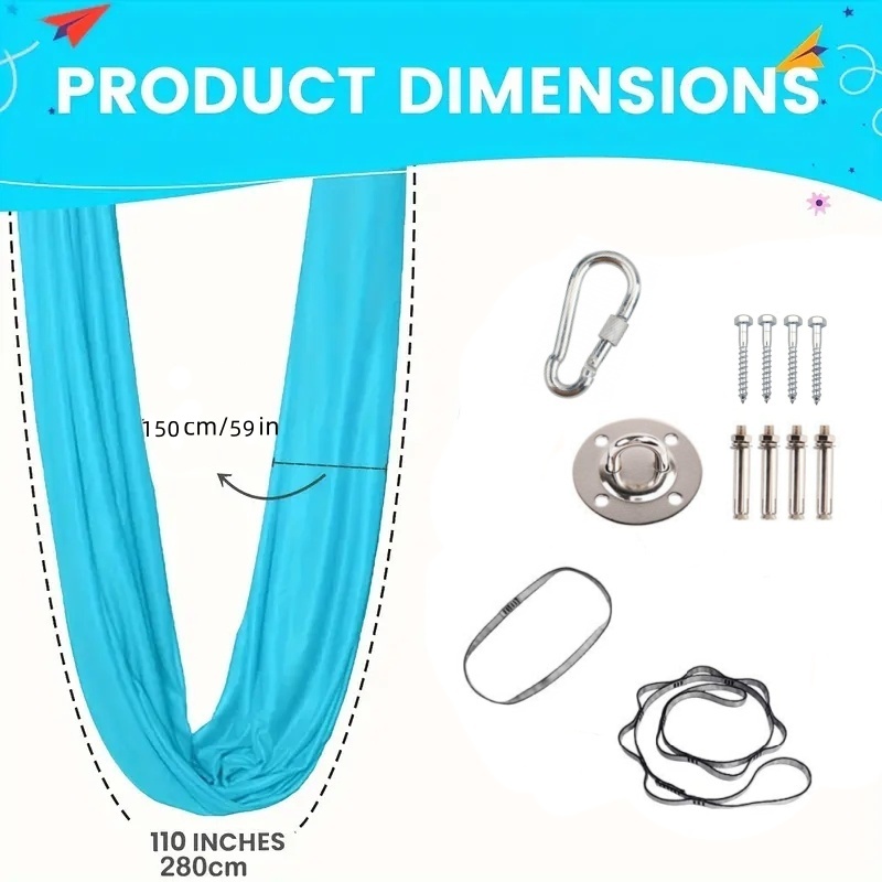 1.5*2.8m Elastic Swing Hammock - огляд і ціна Yoga Trapeze Swing