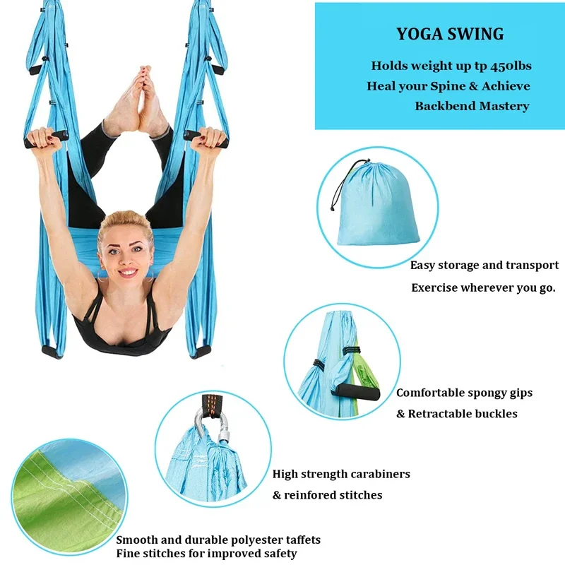 6 Handles Aerial Yoga Hammock  - огляд і ціна Yoga Trapeze Swing