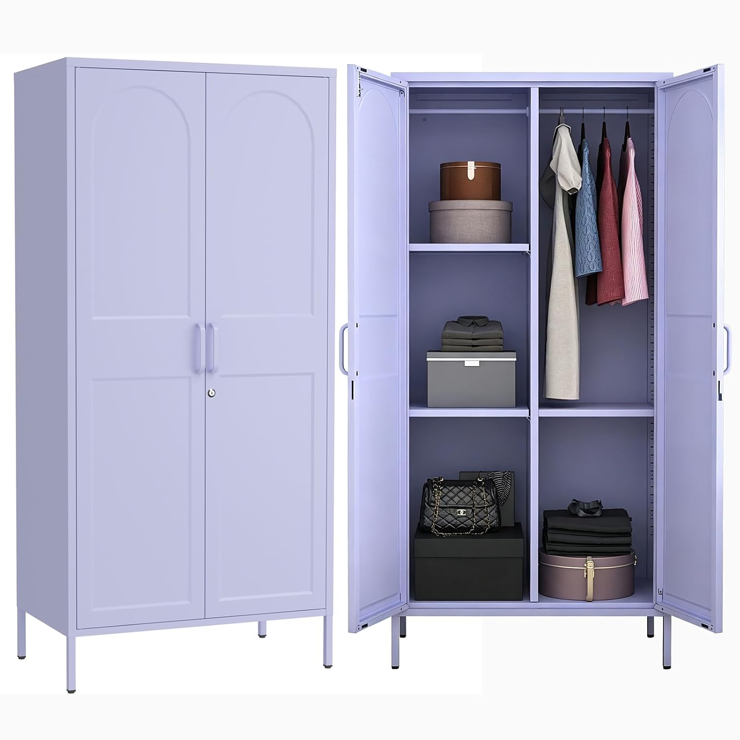 Lockable Metal Wardrobe, 67 In - огляд і ціна Home Gym Minimalist