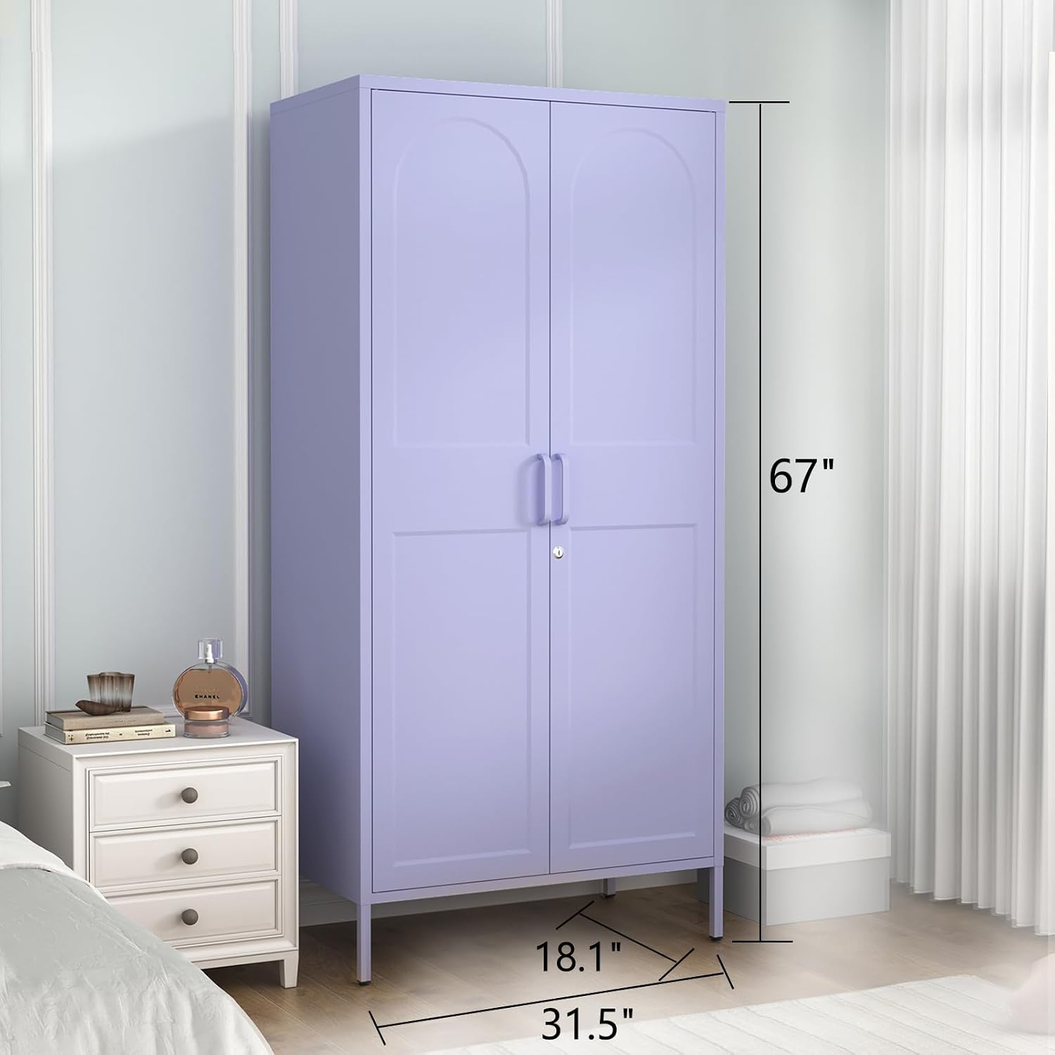 Lockable Metal Wardrobe, 67 In - огляд і ціна Home Gym Minimalist