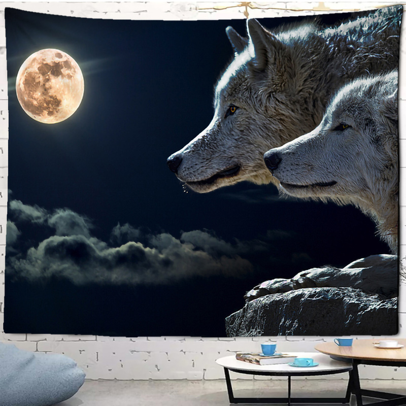 Fantasy wolf tapestry wall han - огляд і ціна Home Gym Decor