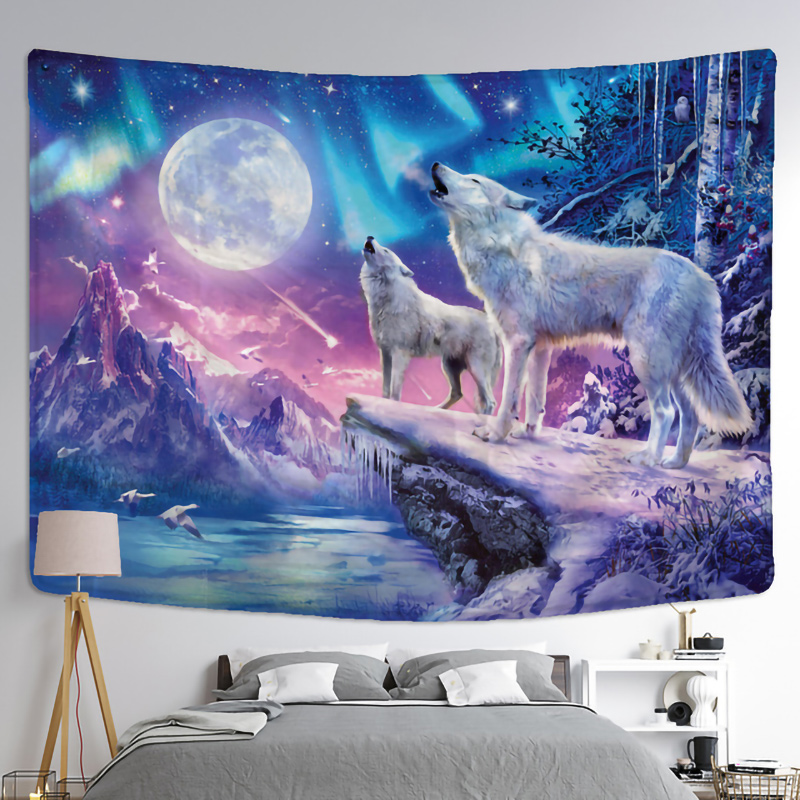 Fantasy wolf tapestry wall han - огляд і ціна Home Gym Decor