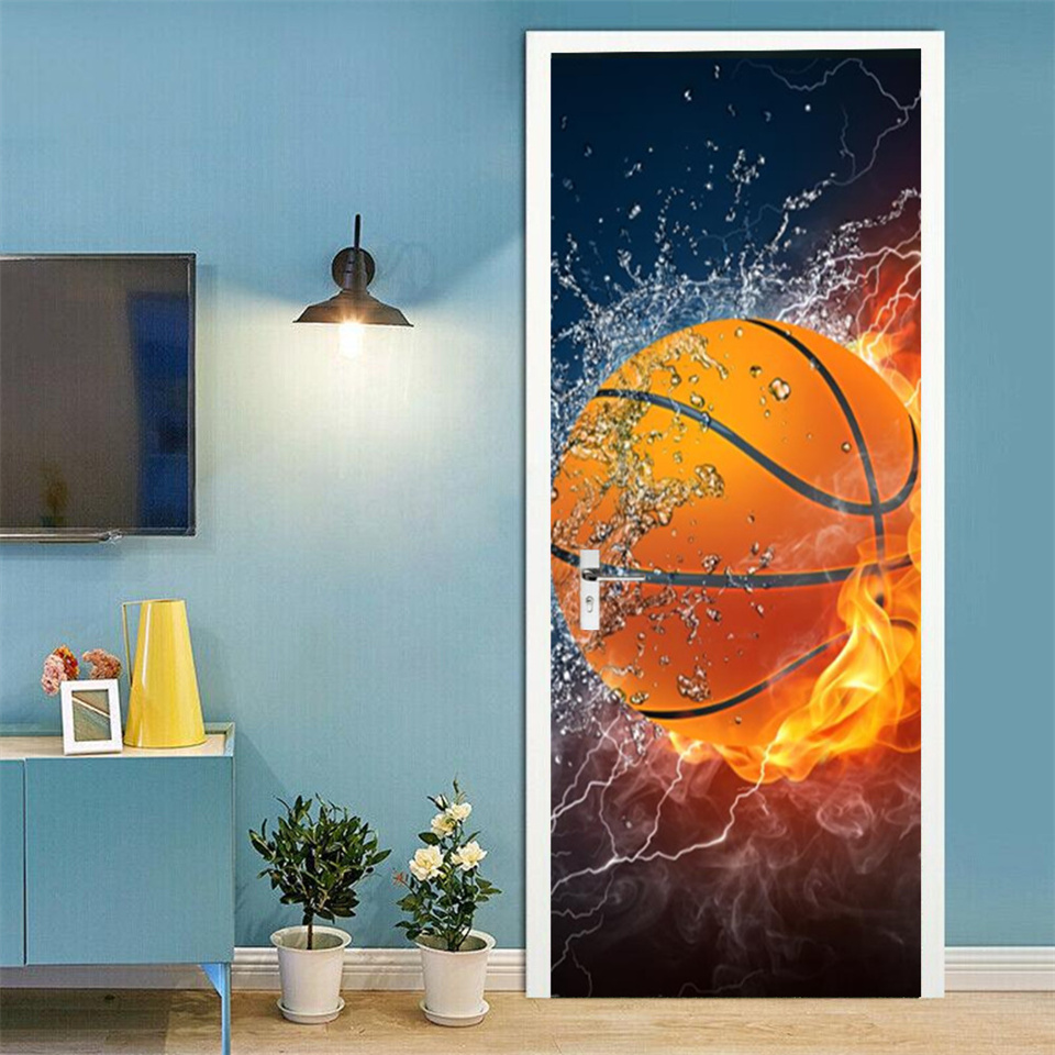 Football Basketball 3D Wallpap - огляд і ціна Home Gym Decor