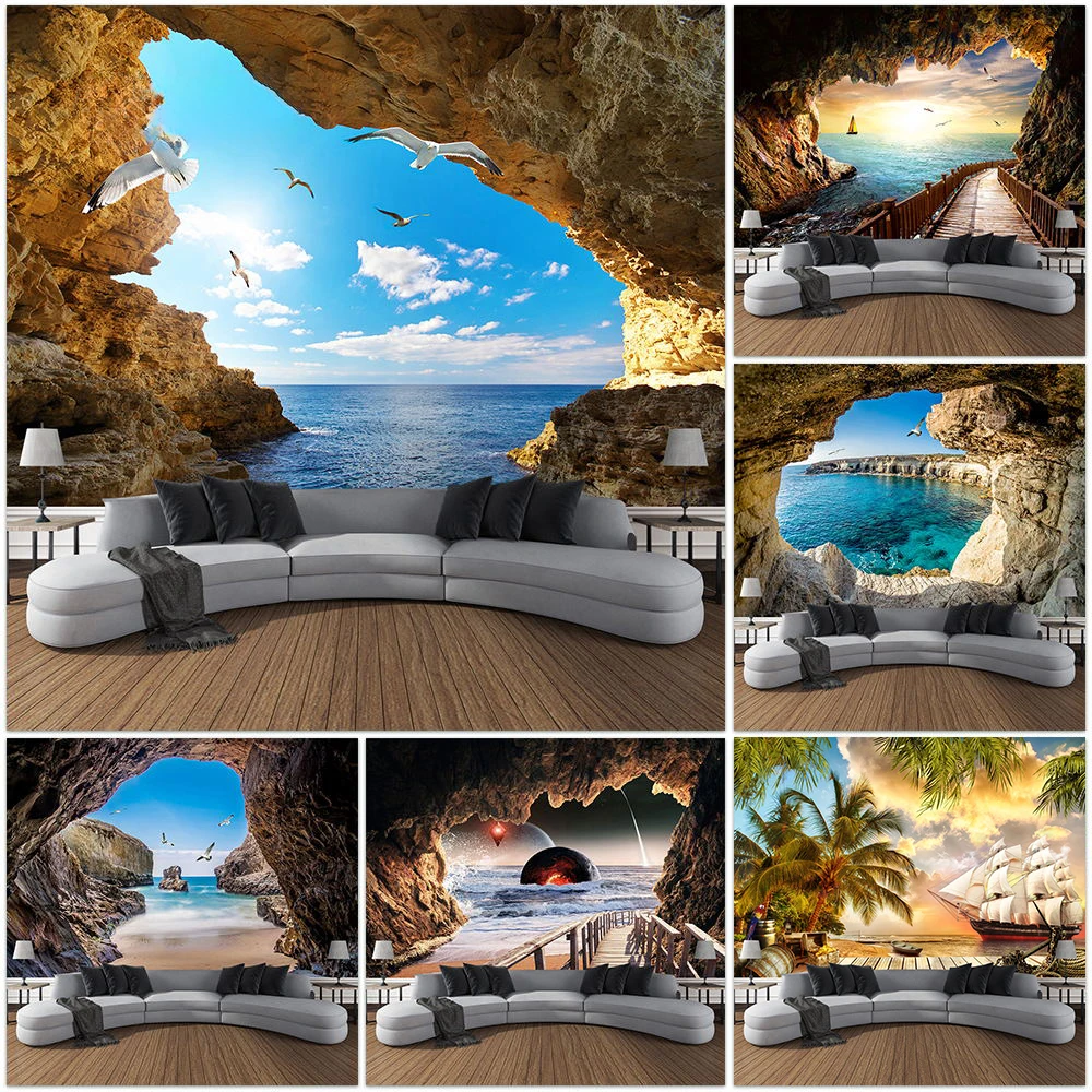 Mountain Cave Landscape Tapest - огляд і ціна Home Gym Decor