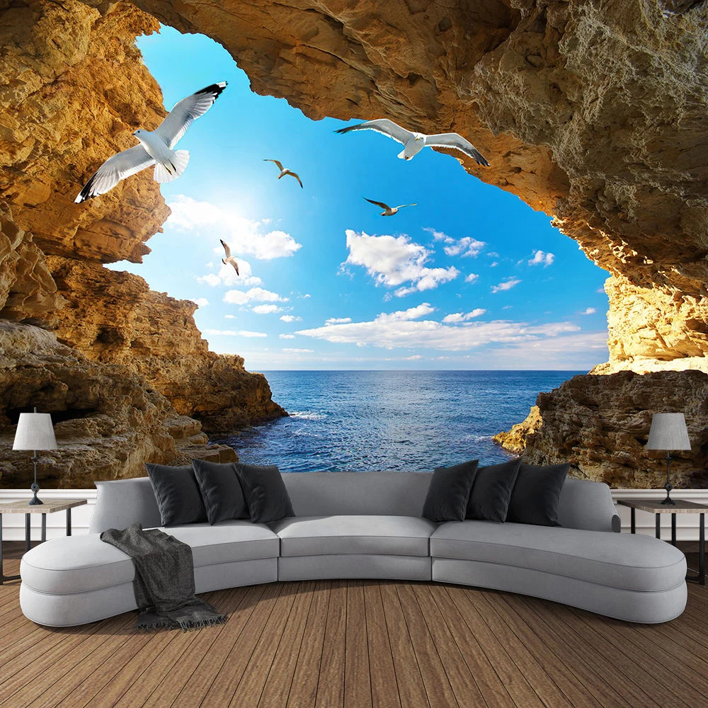 Mountain Cave Landscape Tapest - огляд і ціна Home Gym Decor