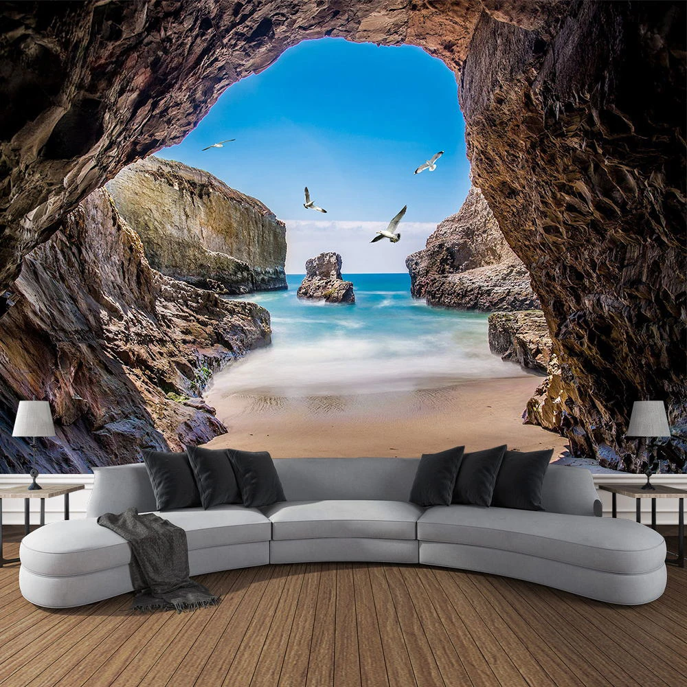 Mountain Cave Landscape Tapest - огляд і ціна Home Gym Decor