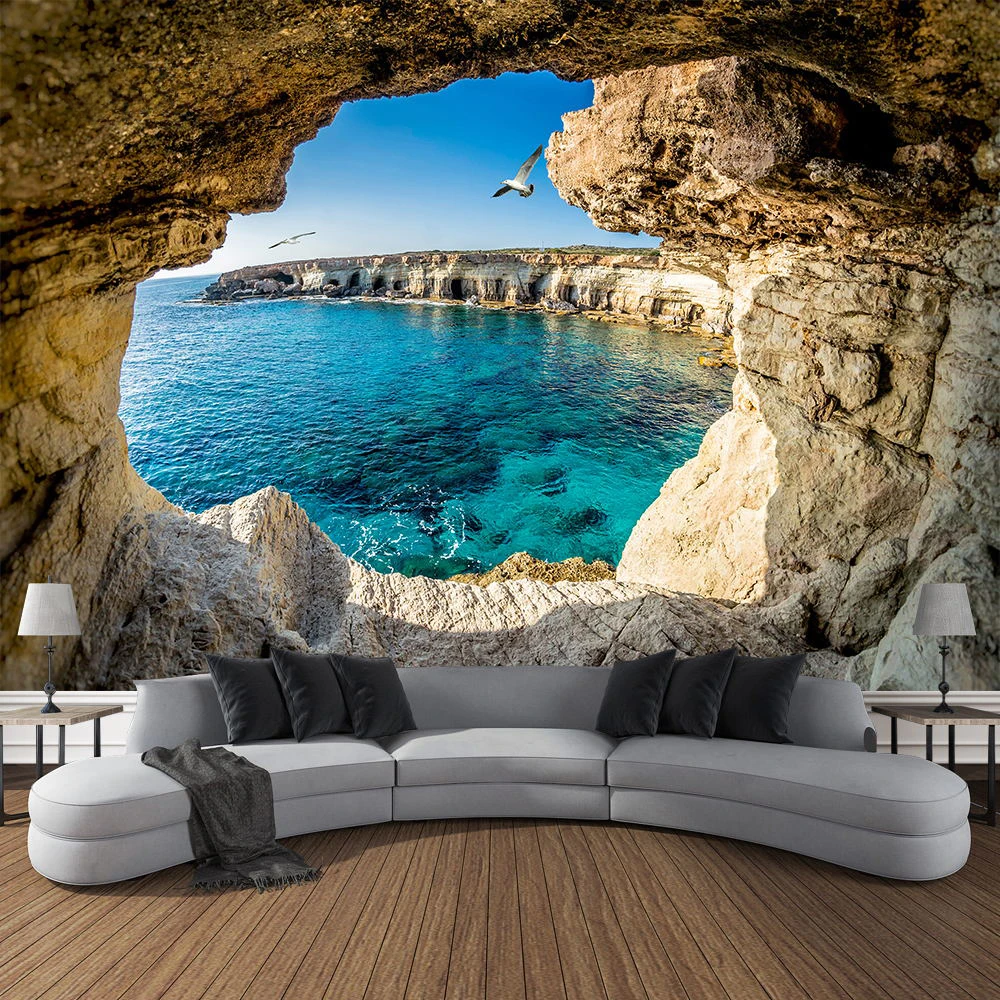 Mountain Cave Landscape Tapest - огляд і ціна Home Gym Decor